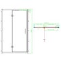 1200 x 900mm Brushed Brass Rectangular Hinged Shower Enclosure with Low Profile Shower Tray - Pavo
