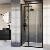 1200mm Black Hinged Door Shower Enclosure 8mm Glass - Pavo