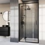1200mm Black Hinged Door Shower Enclosure 8mm Glass - Pavo