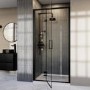 1200mm Black Hinged Door Shower Enclosure 8mm Glass - Pavo