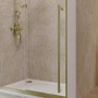 1000mm Brushed Brass Sliding Door Shower Enclosure 8mm Glass with Extended Handle - Pavo