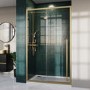 1000mm Brushed Brass Sliding Door Shower Enclosure 8mm Glass with Extended Handle - Pavo