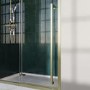 1000mm Brushed Brass Sliding Door Shower Enclosure 8mm Glass with Extended Handle - Pavo