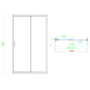 1200mm Brushed Brass Sliding Door Shower Enclosure 8mm Glass - Pavo