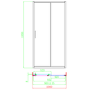 1000mm Gunmetal Grey Grey Sliding Door Shower Enclosure 8mm Glass - Pavo