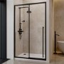 1000mm Black Sliding Door Shower Enclosure 8mm Glass with Extended Handle - Pavo