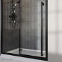 1000mm Black Sliding Door Shower Enclosure 8mm Glass with Extended Handle - Pavo