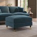 Large Blue Velvet Footstool - Payton