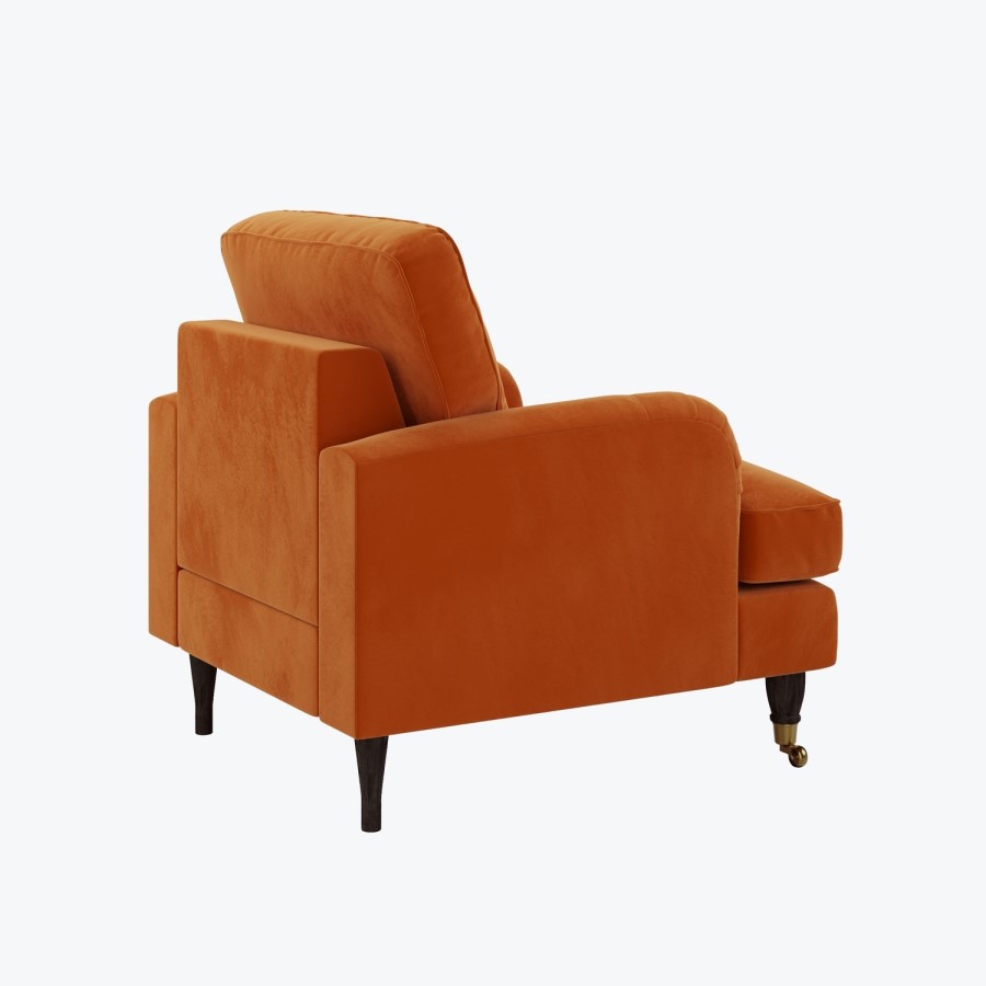 Orange Velvet Armchair - Payton
