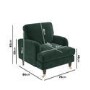 Dark Green Velvet Armchair - Payton