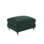Large Dark Green Velvet Footstool - Payton