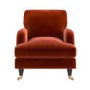 Burnt Orange Velvet 3 Seater Sofa and Armchair Set - Payton