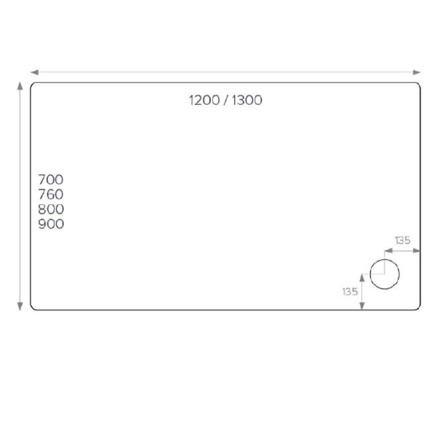 1200x800mm Rectangular Anti-Slip 45mm White Stone Resin Shower Tray – Pearl