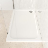 1400x800mm Rectangular 45mm White Stone Resin Shower Tray – Pearl