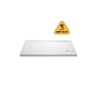 1700x800mm Rectangular Anti-Slip 45mm White Stone Resin Shower Tray – Pearl