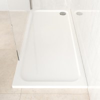 1800x800mm Rectangular 45mm White Stone Resin Shower Tray – Pearl