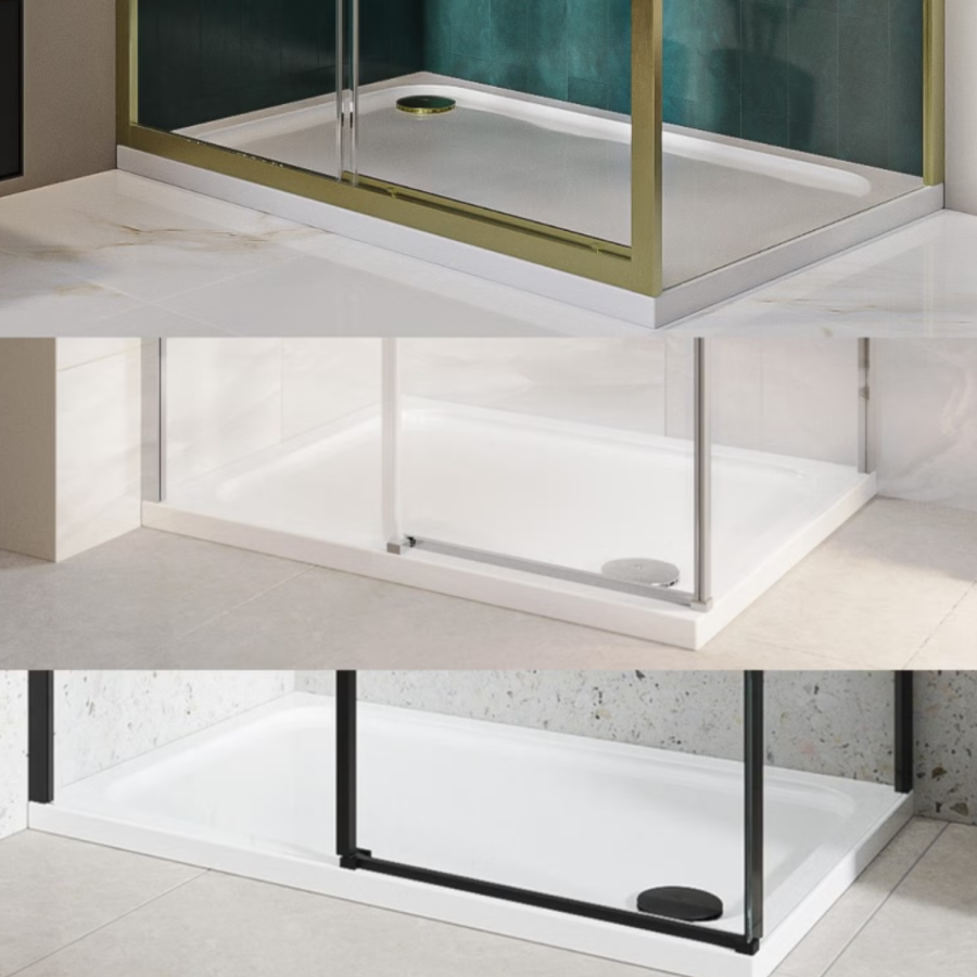 1800x800mm Rectangular 45mm White Stone Resin Shower Tray – Pearl