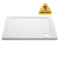 800x800mm Square Anti-Slip 45mm White Stone Resin Shower Tray – Pearl