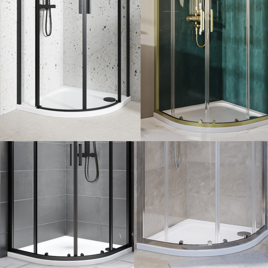 900x900mm Quadrant 45mm White Stone Resin Shower Tray – Pearl