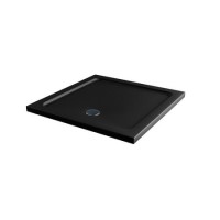 900x900mm Square 45mm Black Stone Resin Shower Tray – Pearl