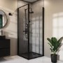 900x900mm Square 45mm Black Stone Resin Shower Tray – Pearl