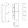 Beige Double Door Wall Mounted Tall Bathroom Cabinet 400x1400mm Storage Unit - Pendle