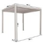 3 x 3m Heavy Duty Aluminium Beige Louvred Pergola & 2 Textilene Side Panels