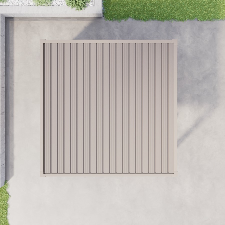 3 x 3m Heavy Duty Aluminium Beige Louvred Pergola & 2 Textilene Side Panels