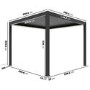 3 x 3m Heavy Duty Aluminium Charcoal Automatic Louvred Pergola with LED Lighting & 2 Textilene Side Panels