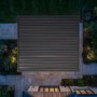 3 x 3m Heavy Duty Aluminium Charcoal Automatic Louvred Pergola with LED Lighting & 2 Textilene Side Panels