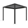 3 x 3m Heavy Duty Aluminium Charcoal Automatic Louvred Pergola with LED Lighting & 2 Textilene Side Panels