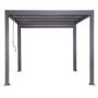 3 x 3m Heavy Duty Aluminium Charcoal Louvred Pergola with Solar LED Lighting & 2 Textilene Side Panels