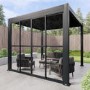 Aluminium Glazed Sliding Pergola Doors System in Charcoal