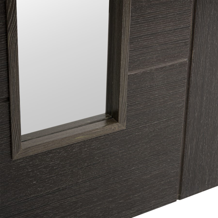Internal Grey Door with Clear Glass - Pre-Finished - 1981 x 686 x 35mm - Palermo - XL Joinery