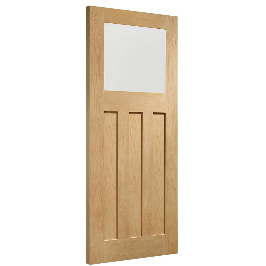 Internal Oak Door with Frosted Glass - Pre-Finished - 1981 x 762 x 35mm - DX - XL Joinery