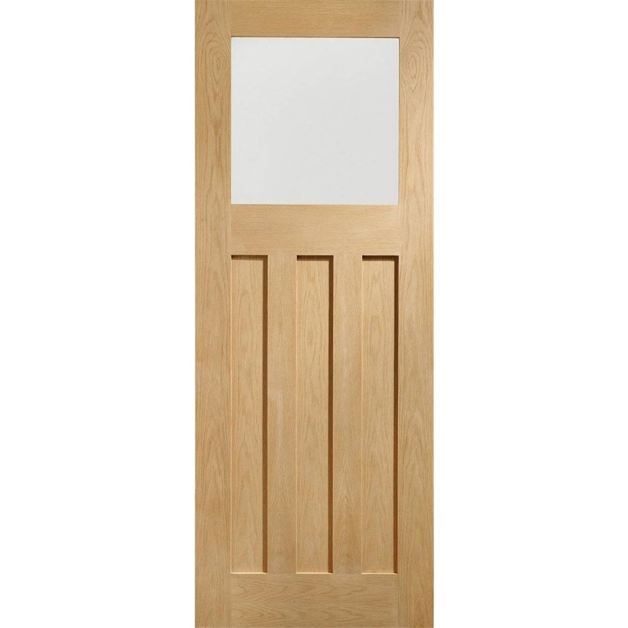 Internal Oak Door with Frosted Glass - Pre-Finished - 1981 x 762 x 35mm - DX - XL Joinery