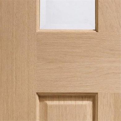Internal Oak Malton Door with Clear Bevelled Glass - Pre-Finished - 1981 x 762 x 35mm - Victoria - XL Joinery