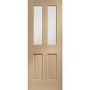 Internal Oak Victorian 4-Panel Glazed Door with Clear Bevelled Glass - Pre-Finished - 1981 x 838 x 35mm - Victoria - XL Joinery