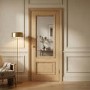 Internal Oak Half-Glazed Door with Clear Bevelled Glass Pre-Finished - 1981 x 762 x 35mm - Nelson - XL Joinery