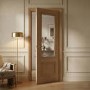 Internal Oak Half-Glazed Door with Clear Bevelled Glass Pre-Finished - 1981 x 762 x 35mm - Nelson - XL Joinery