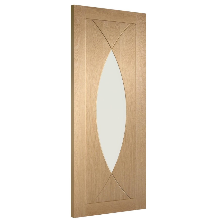 Internal Oak Glazed Door with Clear Glass - Pre-Finished - 1981 x 838 x 35mm - Pesaro - XL Joinery