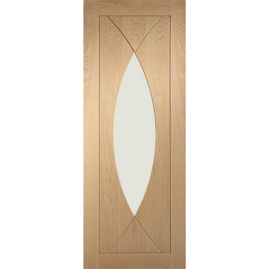 Internal Oak Glazed Door with Clear Glass - Pre-Finished - 1981 x 838 x 35mm - Pesaro - XL Joinery