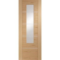 Internal Oak Glazed 1-Light Door with Clear Glass - Pre-Finished - 1981 x 686 x 35mm - Portici - XL Joinery