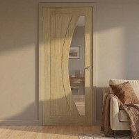 Internal Oak Glazed Door with Reeded Glass - Pre-Finished - 1981 x 762 x 35mm - Salerno - XL Joinery