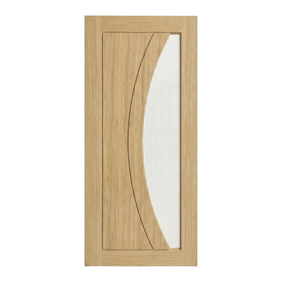 Internal Oak Glazed Door with Reeded Glass - Pre-Finished - 1981 x 762 x 35mm - Salerno - XL Joinery