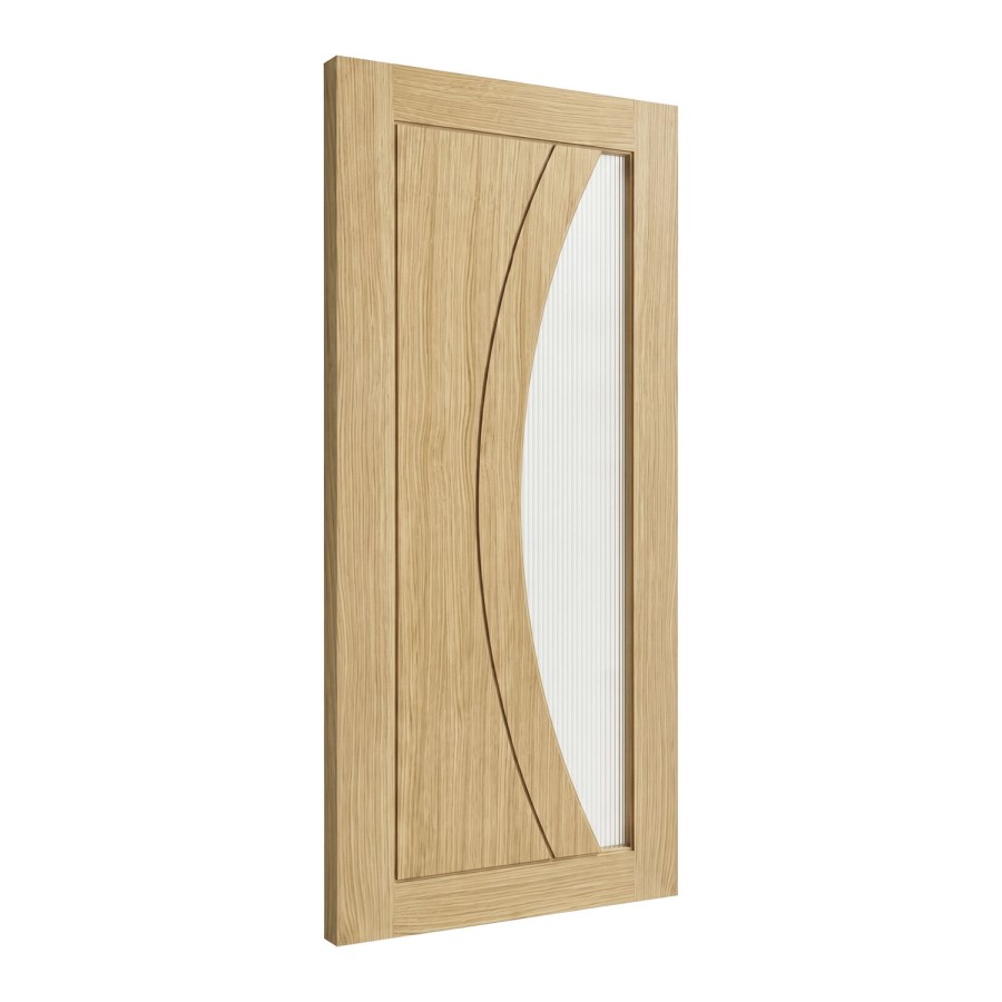 Internal Oak Glazed Door with Reeded Glass - Pre-Finished - 1981 x 762 x 35mm - Salerno - XL Joinery