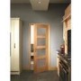 Internal Oak 4-Panel Shaker Door with Frosted Glass - Pre-Finished - 1981 x 838 x 35mm - 4 Light - XL Joinery