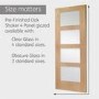 Internal Oak 4-Panel Shaker Door with Frosted Glass - Pre-Finished - 1981 x 838 x 35mm - 4 Light - XL Joinery
