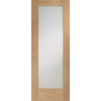 Internal Oak Fully-Glazed Door with Clear Glass - Pre-Finished - 1981 x 610 x 35mm - Pattern 10 - XL Joinery