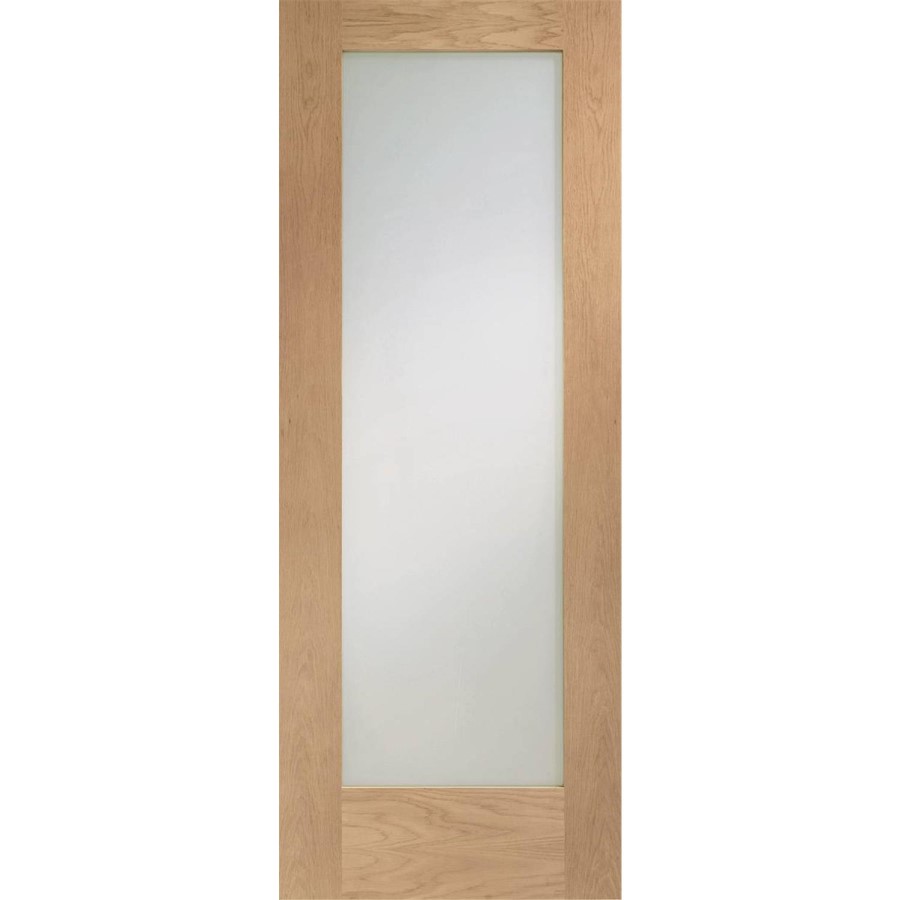 Internal Oak Fully-Glazed Door with Clear Glass - Pre-Finished - 2040 x 726 x 40mm - Pattern 10 - XL Joinery